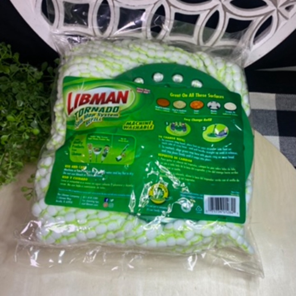 LIBMAN TORNADO SPIN MOP SYSTEM REFILL —Deep Cleaning‎ Microfiber Refill